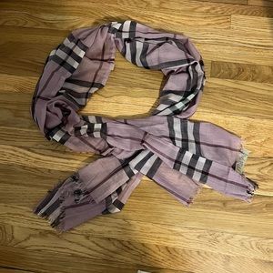 Burberry Lightweight Check Wool Silk Scarf